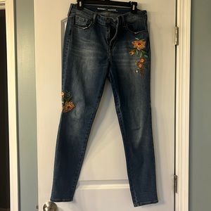 Embroidered Floral Jeans